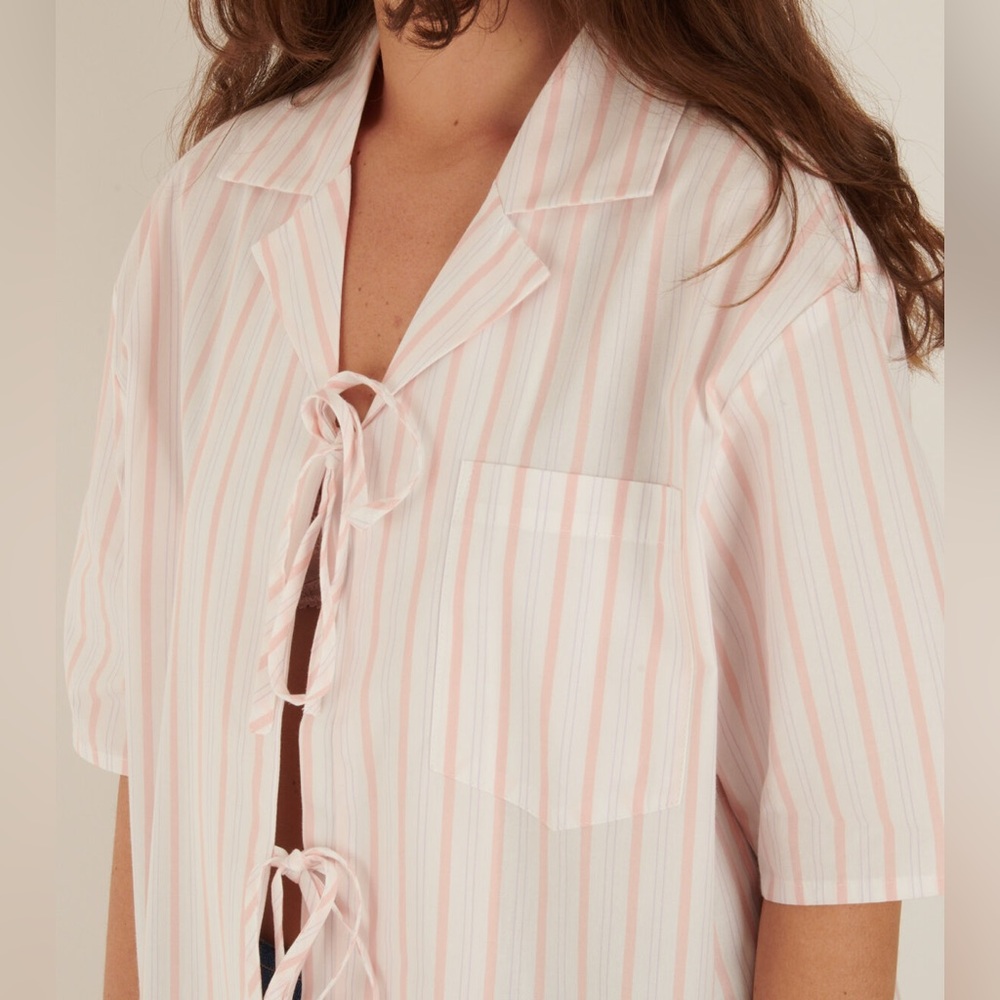 OperaSPORT Striped Tara Shirt in Coral/Lilac - Picture 2 of 8